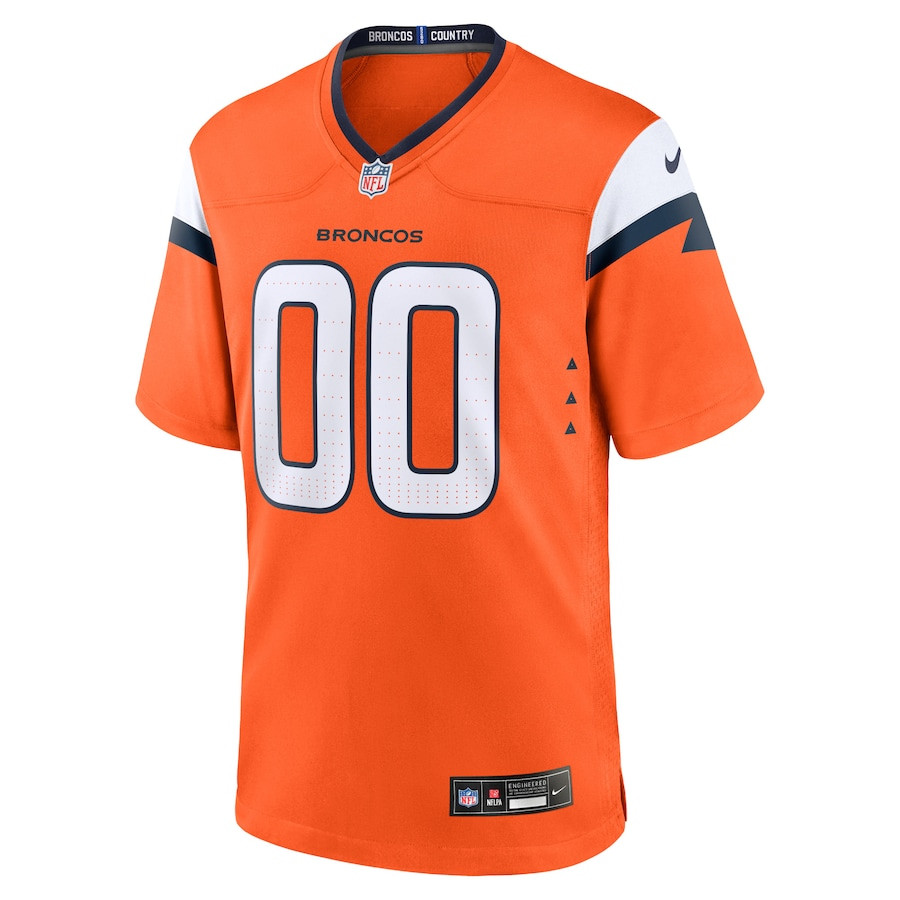 Denver Broncos Custom Game Orange NFL Jersey Men's