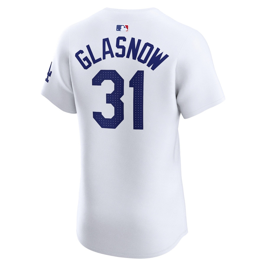 Tyler Glasnow 31 Los Angeles Dodgers Home Elite Player White MLB Jersey Men's
