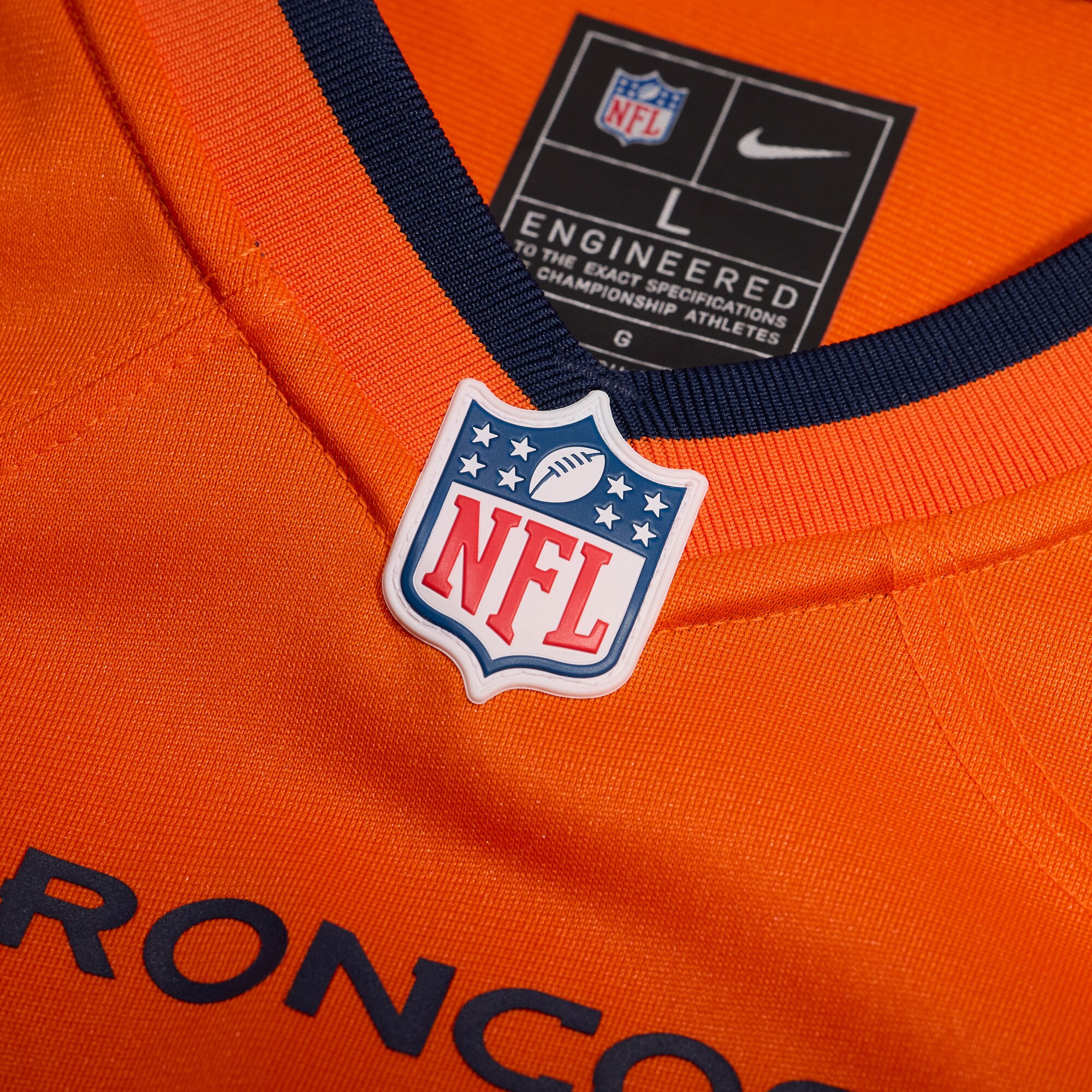 Denver Broncos JL Skinner Orange Team Game NFL Jersey Men's