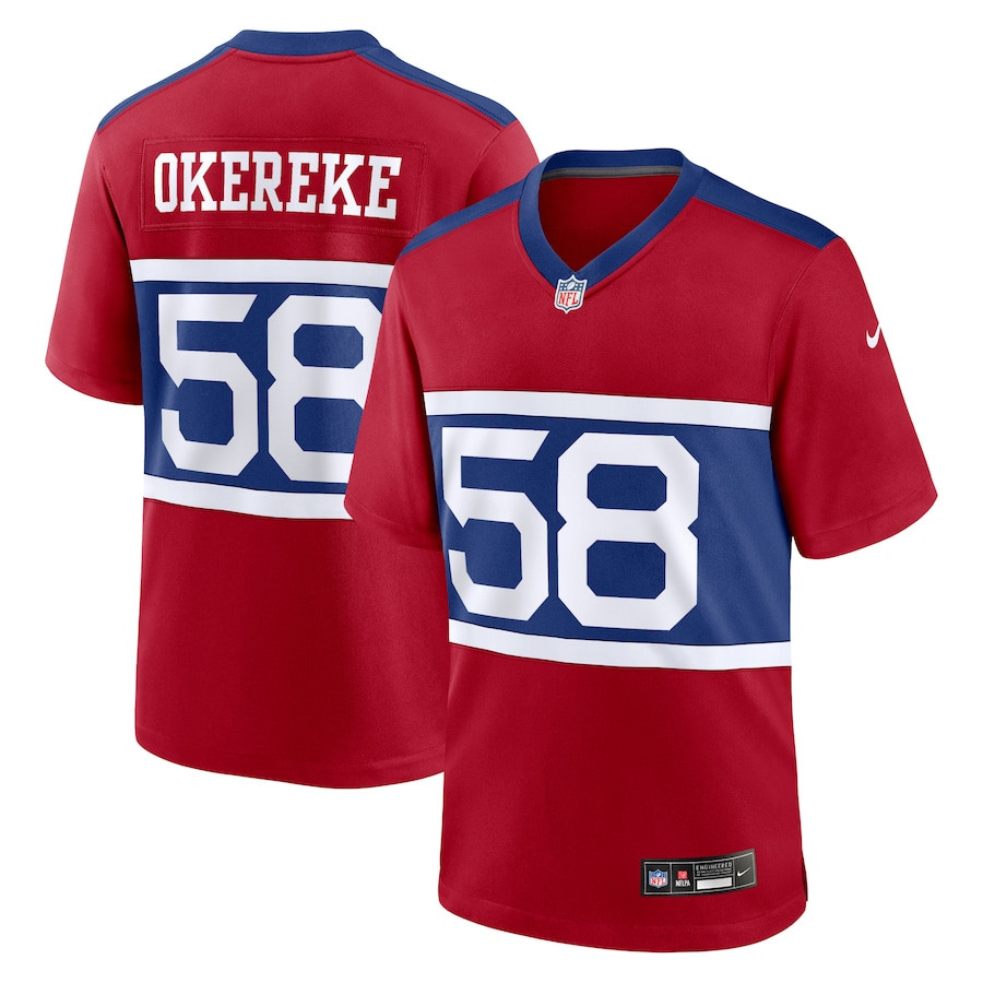 Bobby Okereke 58 New York Giants Alternate Game Century Red NFL Jersey Men's