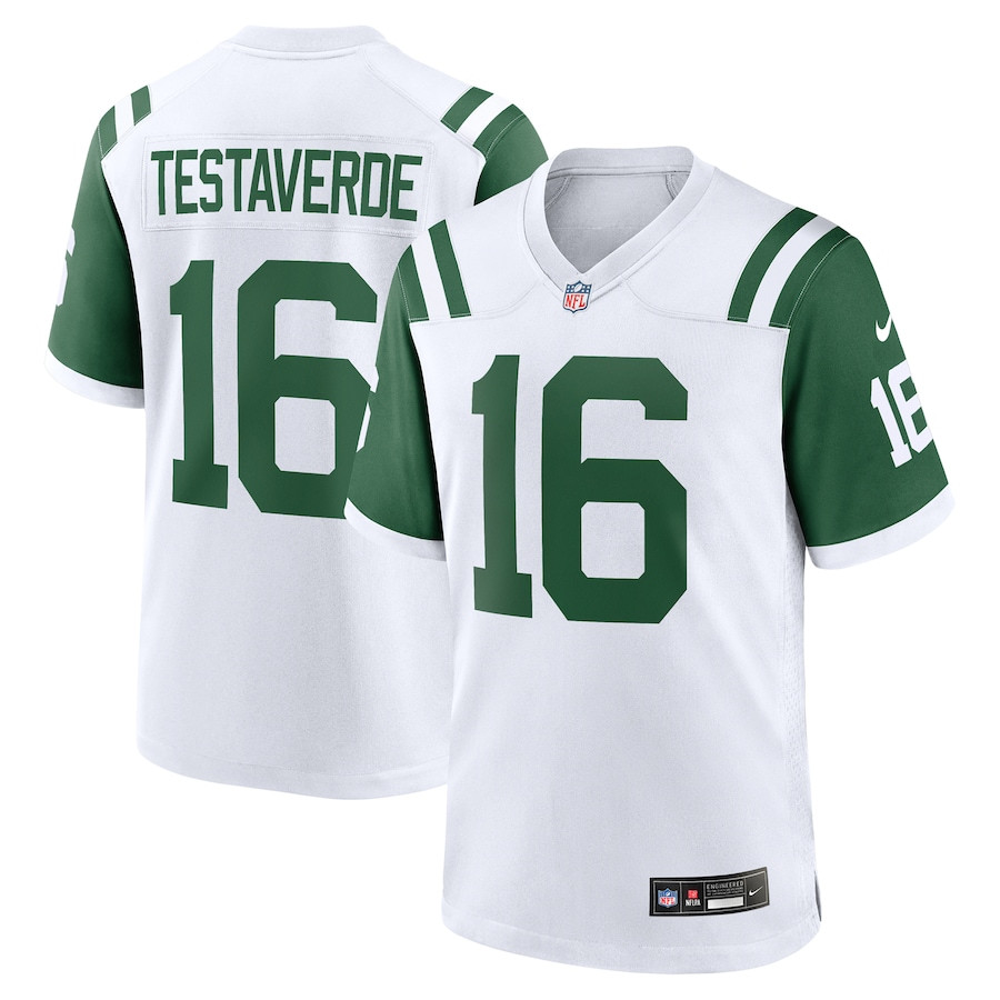 Vinny Testaverde 16 New York Jets Classic Alternate Retired Player Game White NFL Jersey Men's