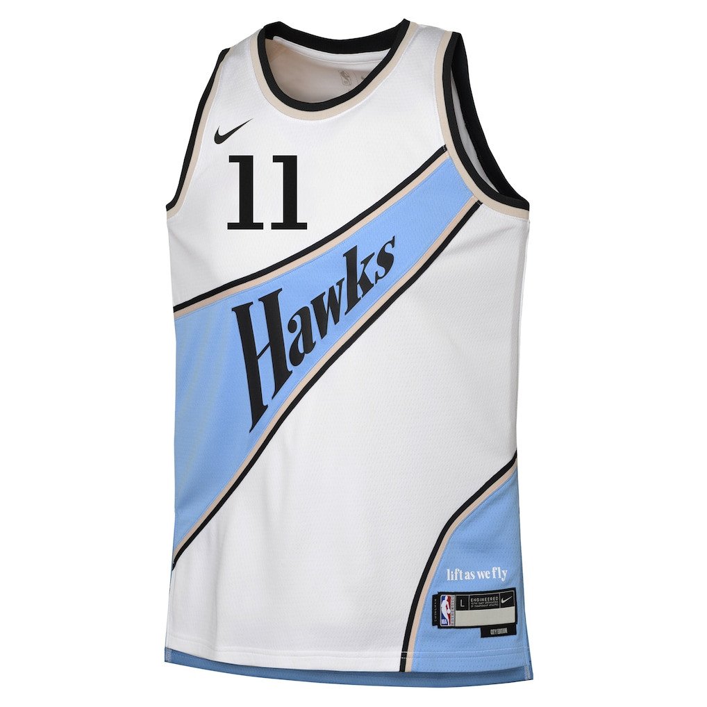 Trae Young 11 Atlanta Hawks 2024/25 Swingman Playe City Editio White NBA Jersey Youth