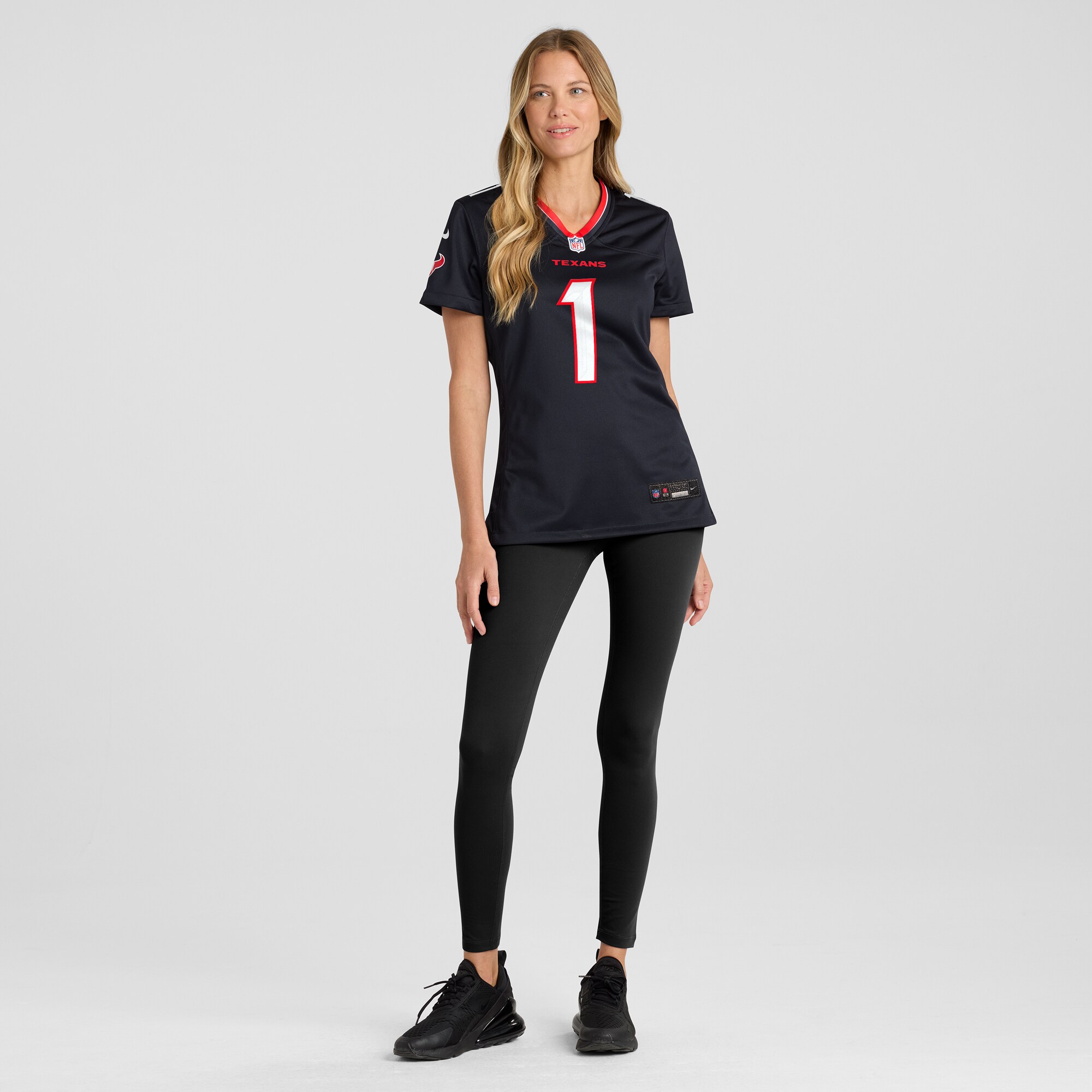 Houston Texans Number 1 Bride Navy Game NFL Jersey Women's
