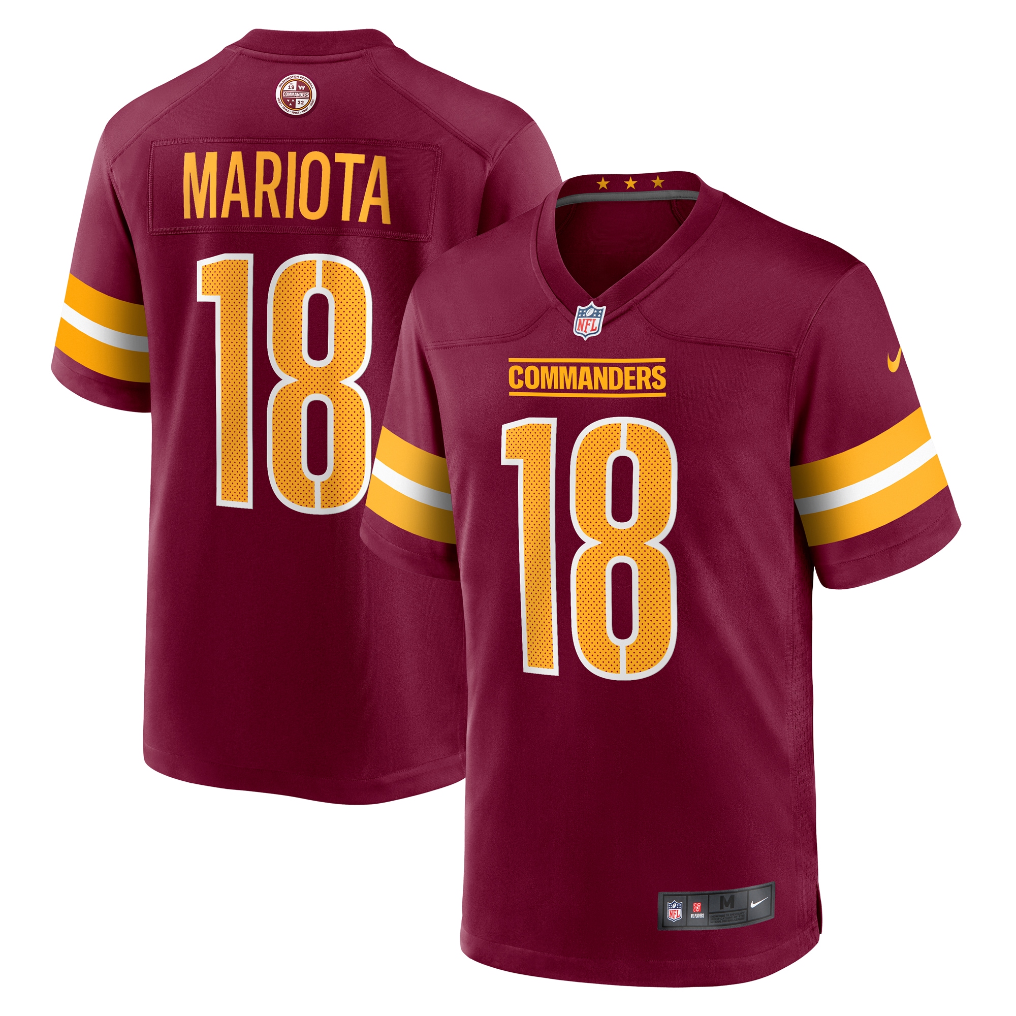 Washington Commanders Marcus Mariota Burgundy Game NFL Jersey Men's