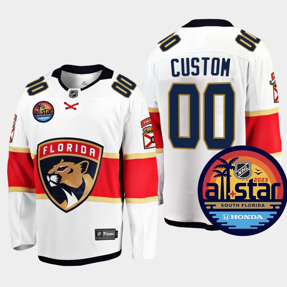 Florida Panthers Custom 00 2023 All Star Away White NHL Jersey Men's