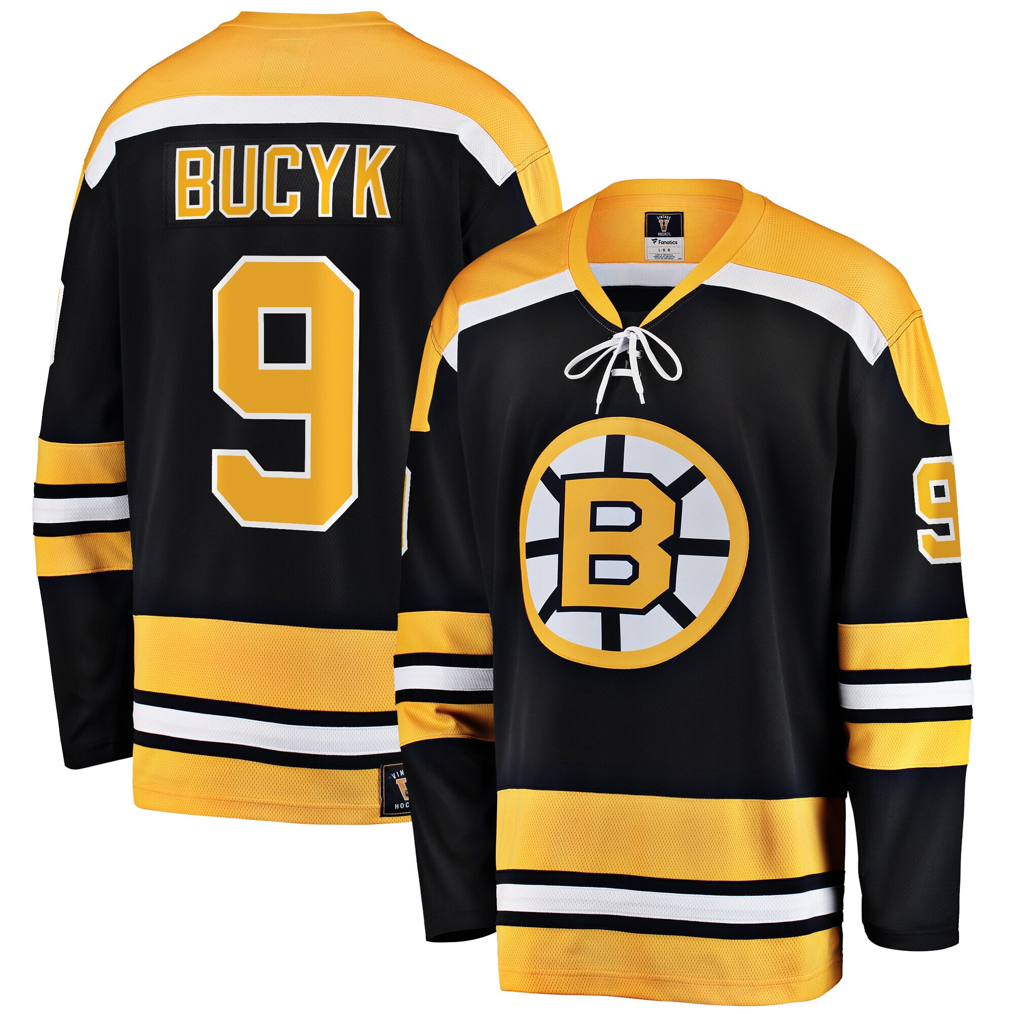 Boston Bruins John Bucyk Black Premier Breakaway Retired Player NHL Jersey Men's