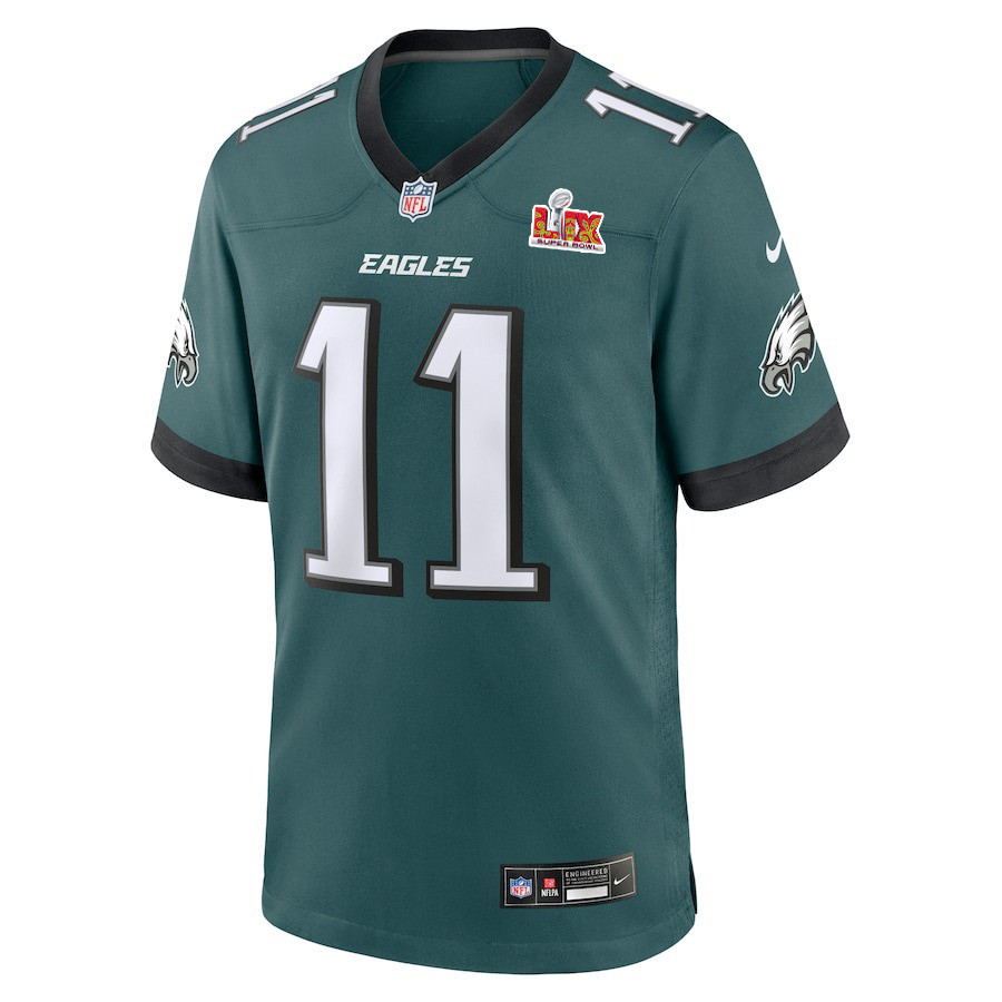 A.J. Brown #11 Philadelphia Eagles Super Bowl LIX Midnight Green NFL Jersey Youth
