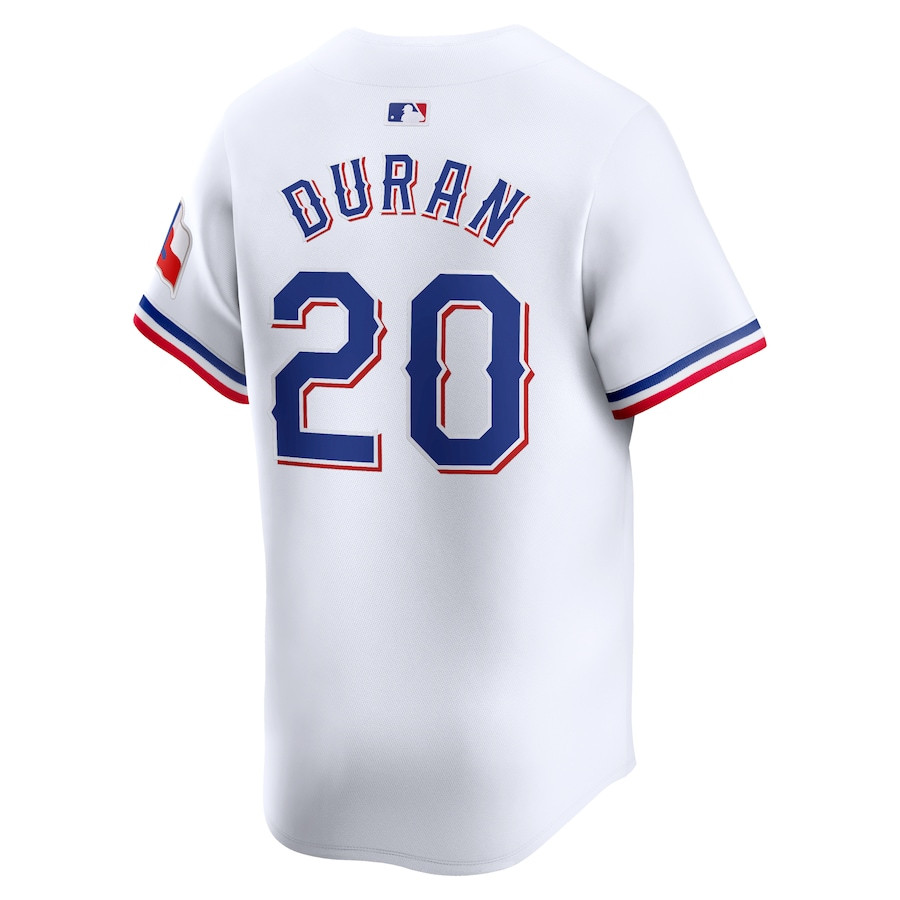 Ezequiel Duran 20 Texas Rangers Home Limited Player White MLB Jersey Men's