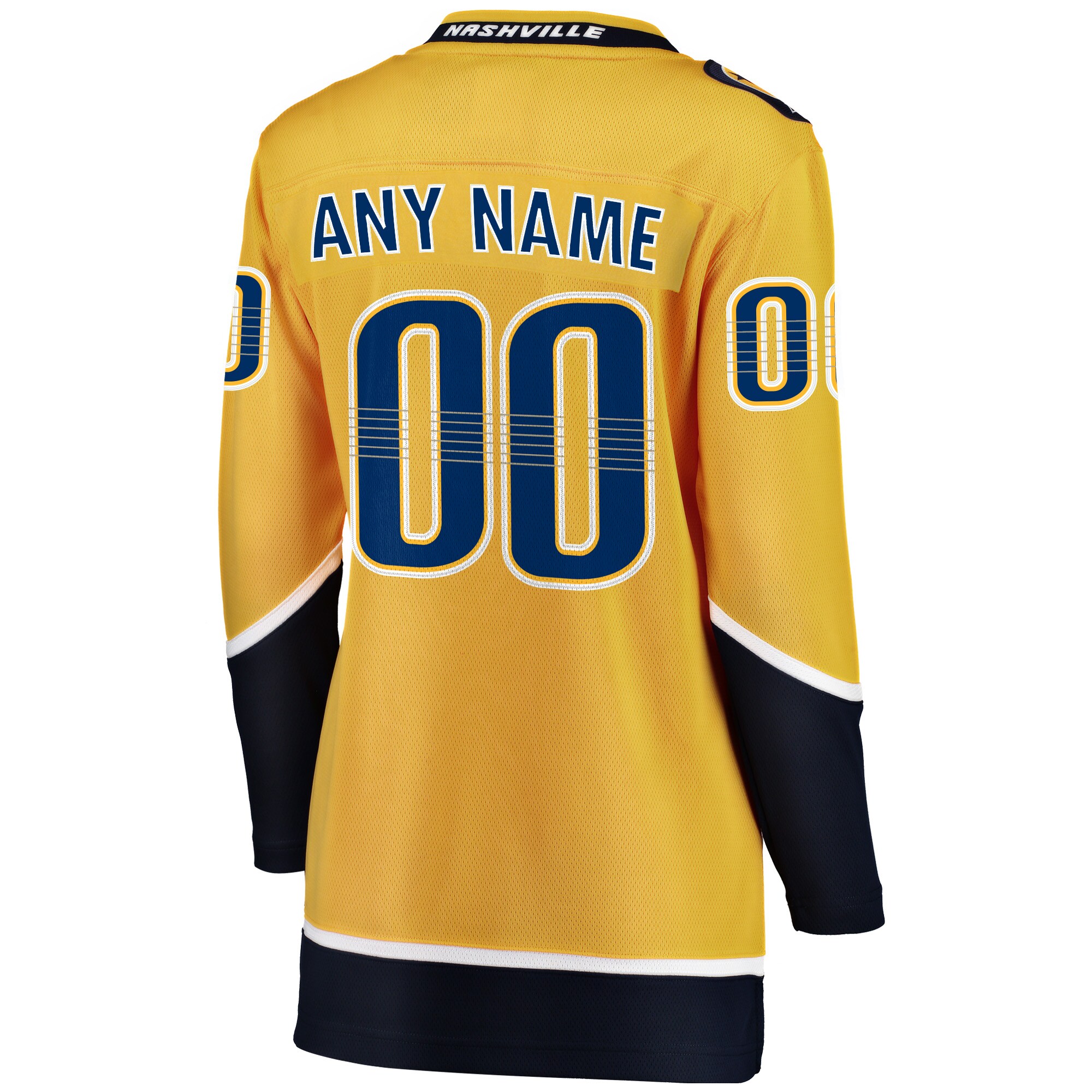 Nashville Predators Yellow Home Breakaway Custom NHL Jersey Women's