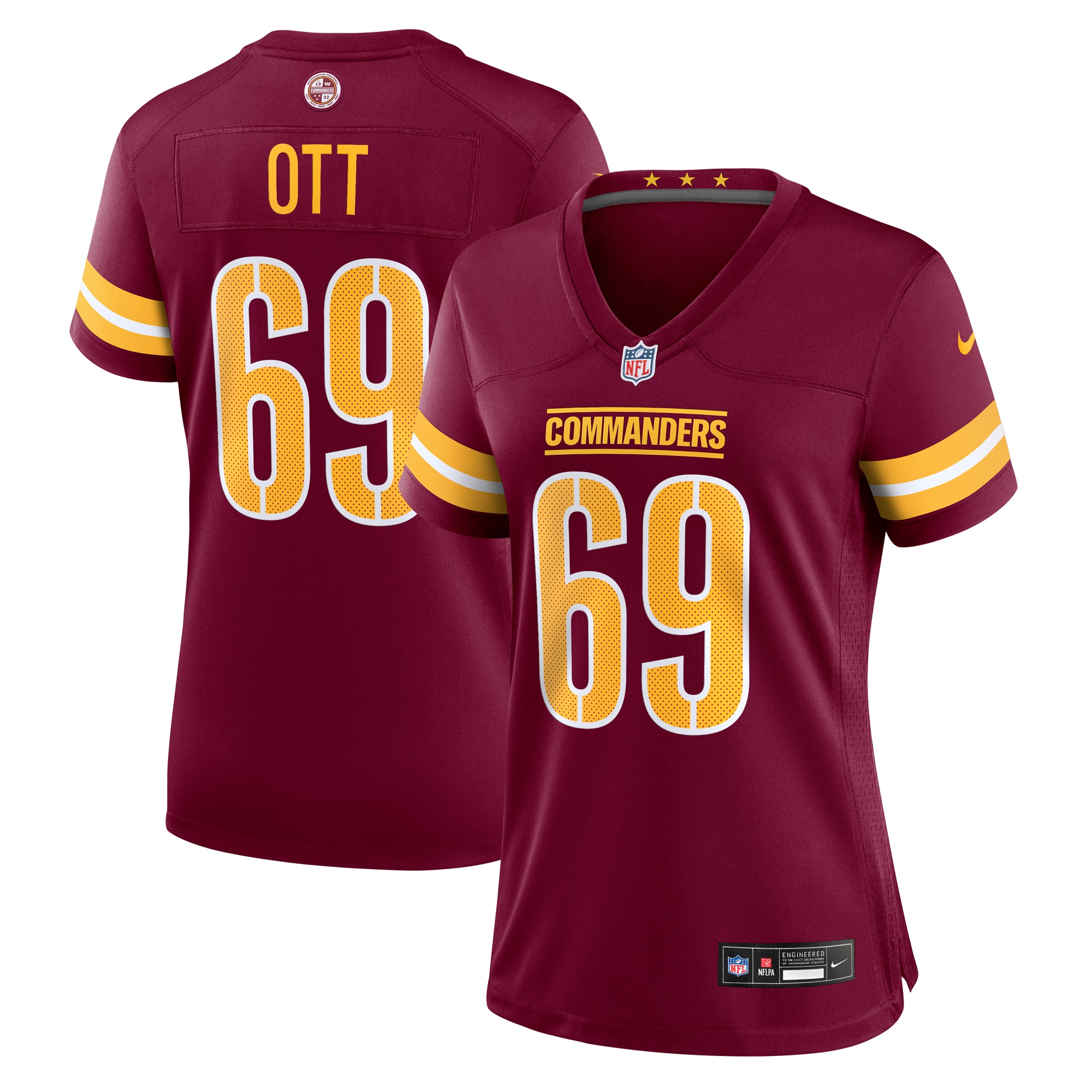 Washington Commanders Tyler Ott Burgundy Game NFL Jersey Women's