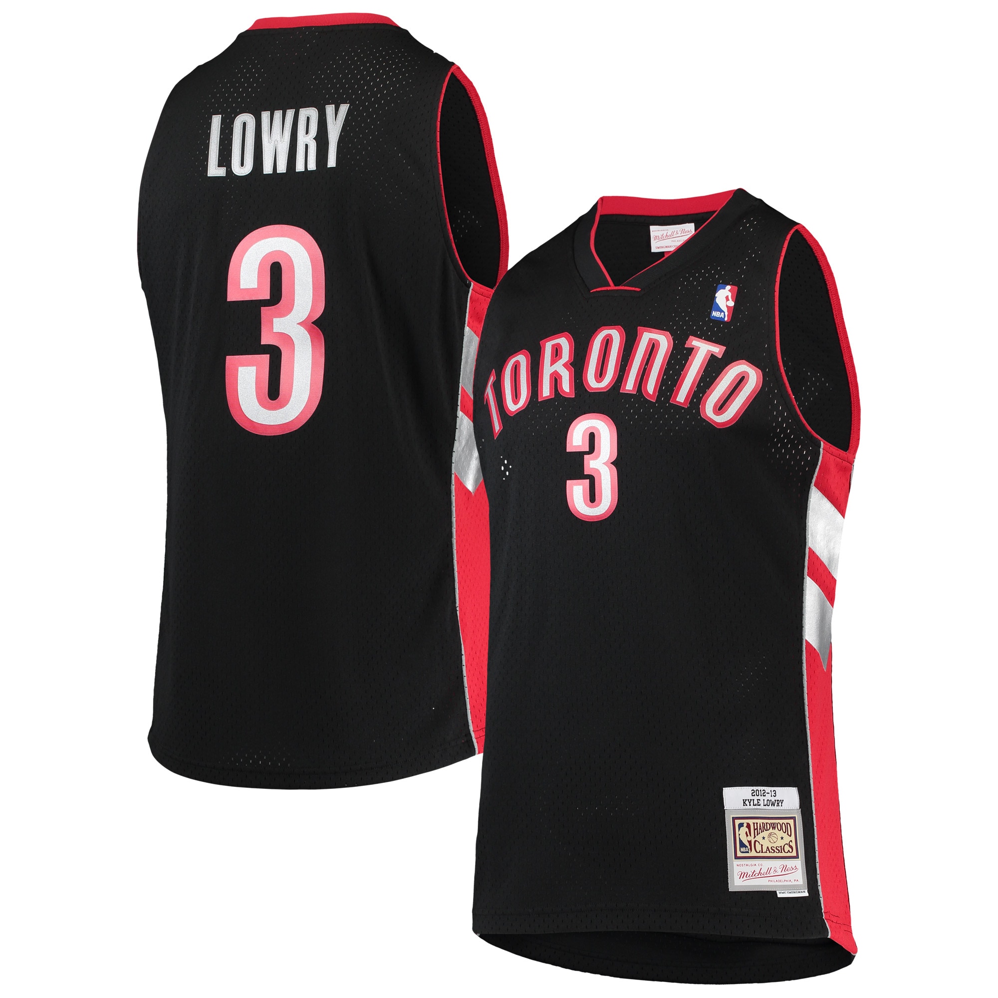 Mitchell Ness Kyle Lowry Black Toronto Raptors Hardwood Classics Swingman NBA Jersey Men's