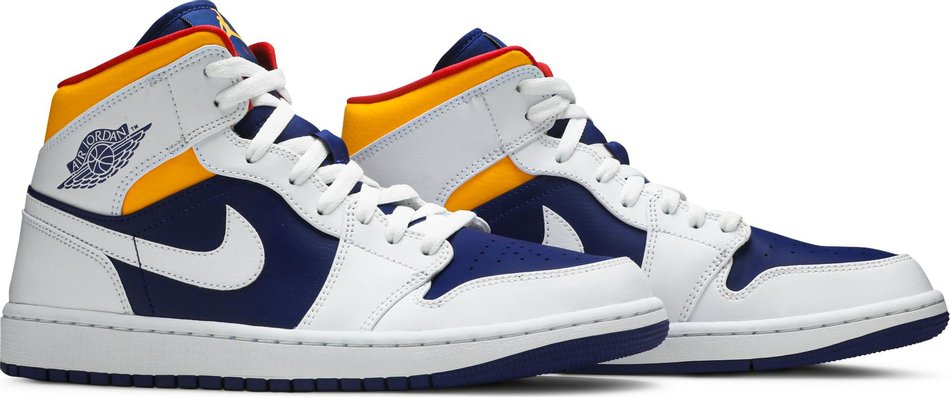Air Jordan 1 Mid White Deep Royal Blue 554724-131