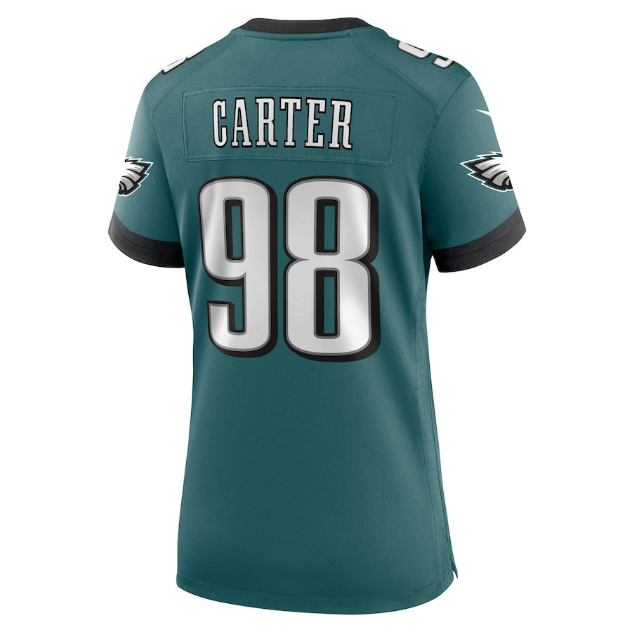Jalen Carter #98 Philadelphia Eagles Super Bowl LIX Midnight Green NFL Jersey Women's