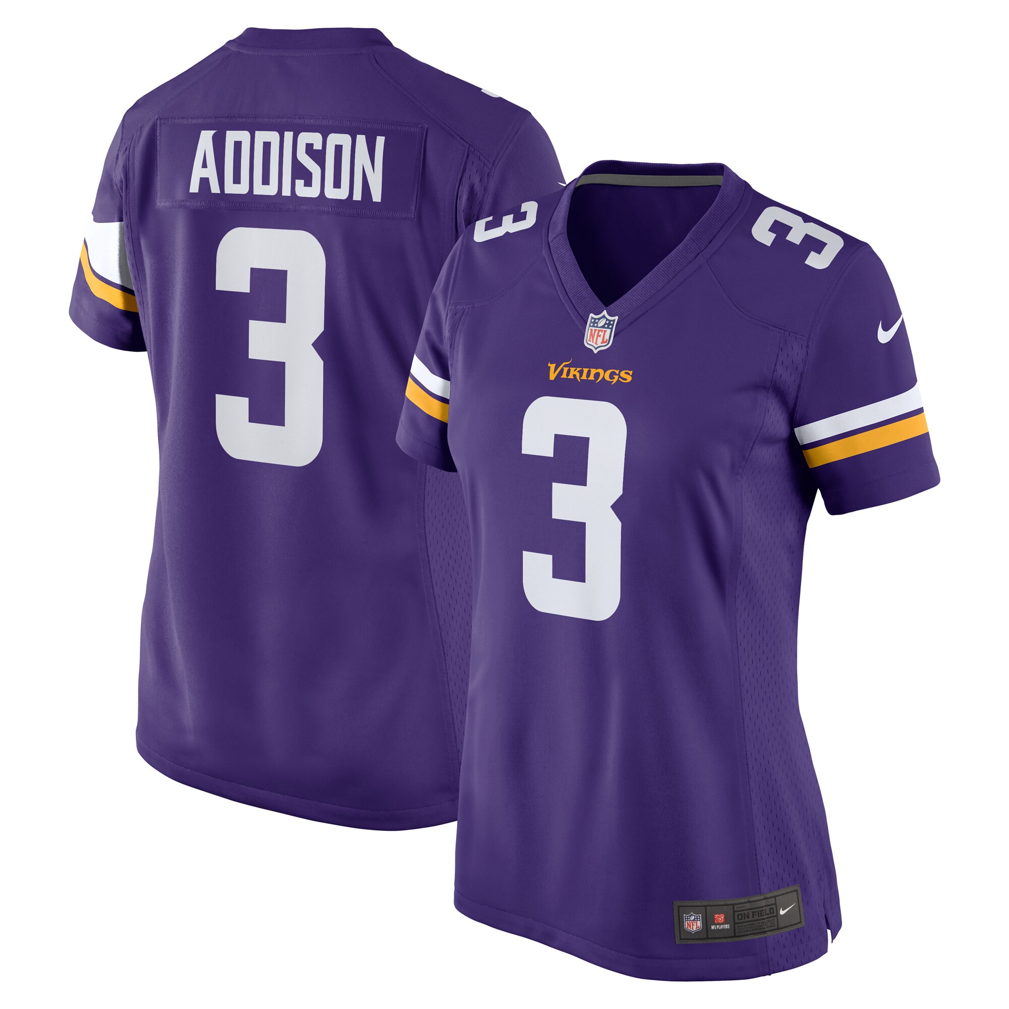 Minnesota Vikings Addison Purple Team Game NFL Jersey Women's