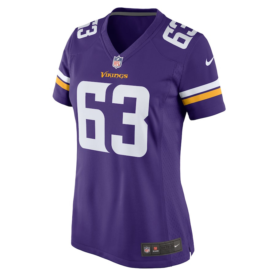Coy Cronk 63 Minnesota Vikings Team Game Purple NFL Jersey Women's