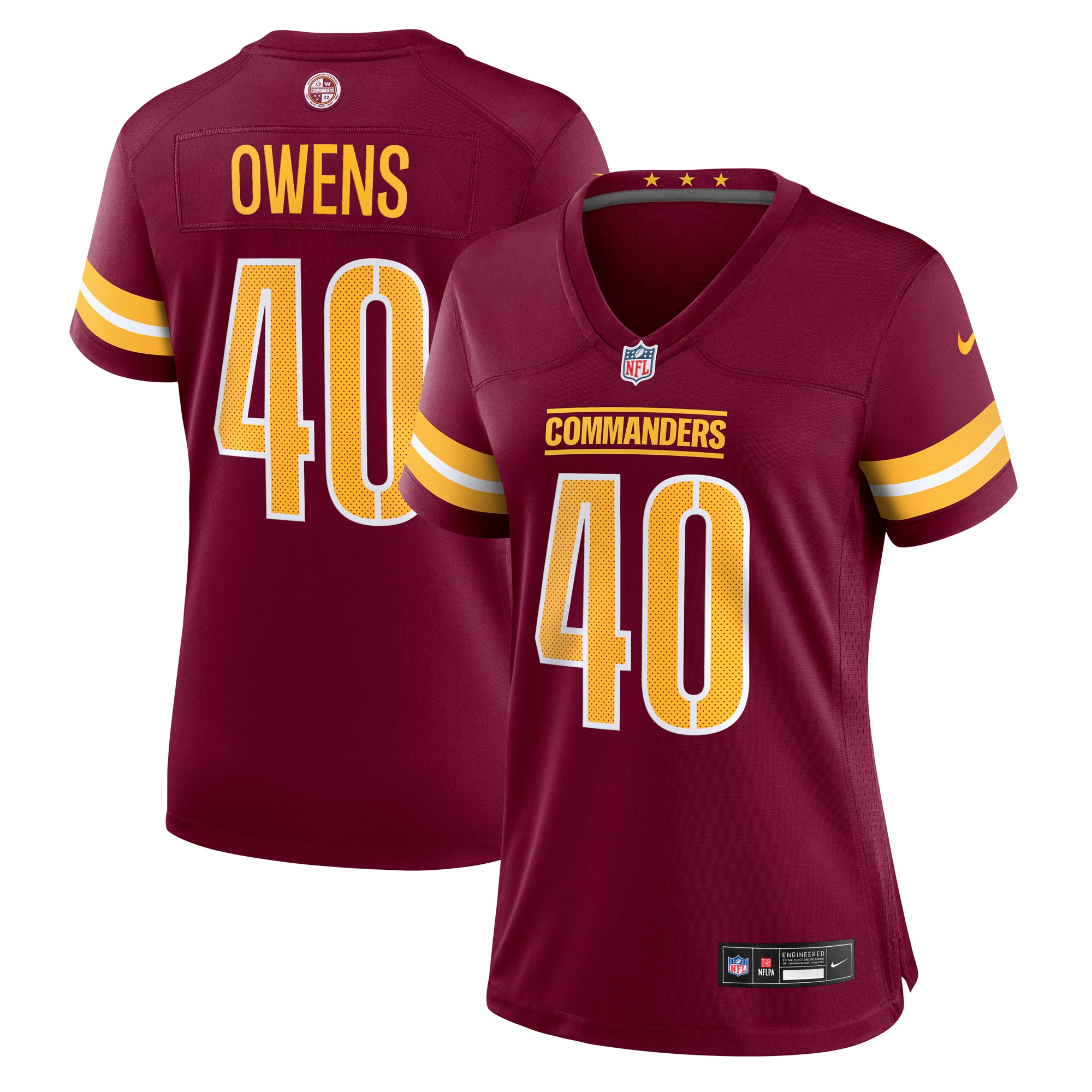 Washington Commanders Tyler Owens Burgundy Game NFL Jersey Women's