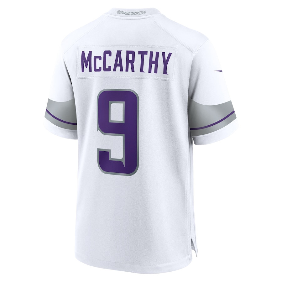 J.J. McCarthy 9 Minnesota Vikings Alternate Game Player White NFL Jersey Men's