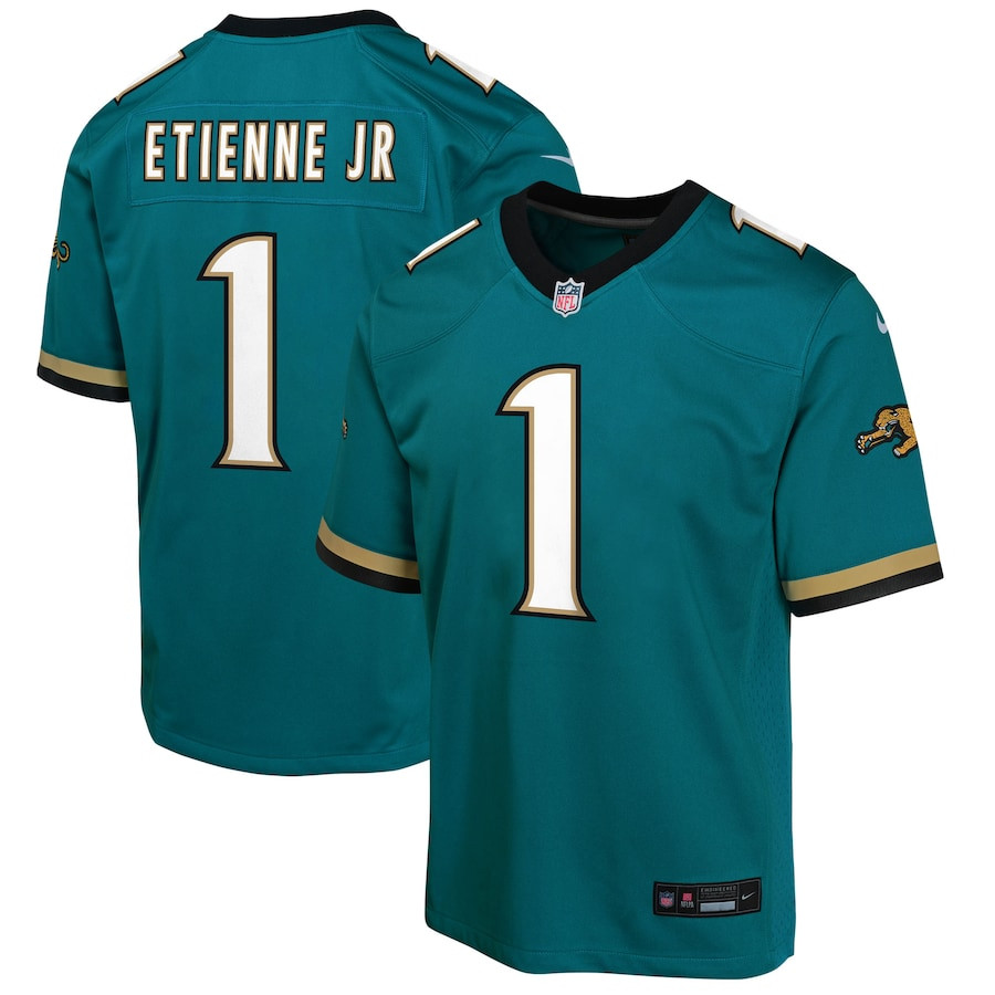 Travis Etienne 1 Jacksonville Jaguars Prowler Throwback Player Game Teal NFL Jersey Youth