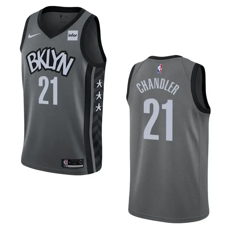 Brooklyn Nets 21 Wilson Chandler Statement Edition Swingman Gray NBA Jersey Men's