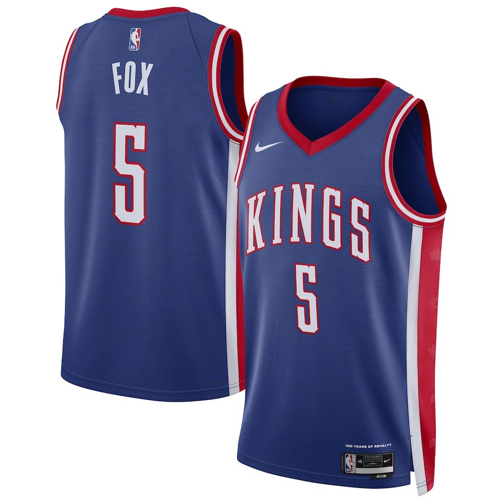 De'Aaron Fox 5 Sacramento Kings Unisex 2024/25 Swingman Player City Edition Blue NBA Jersey Unisex