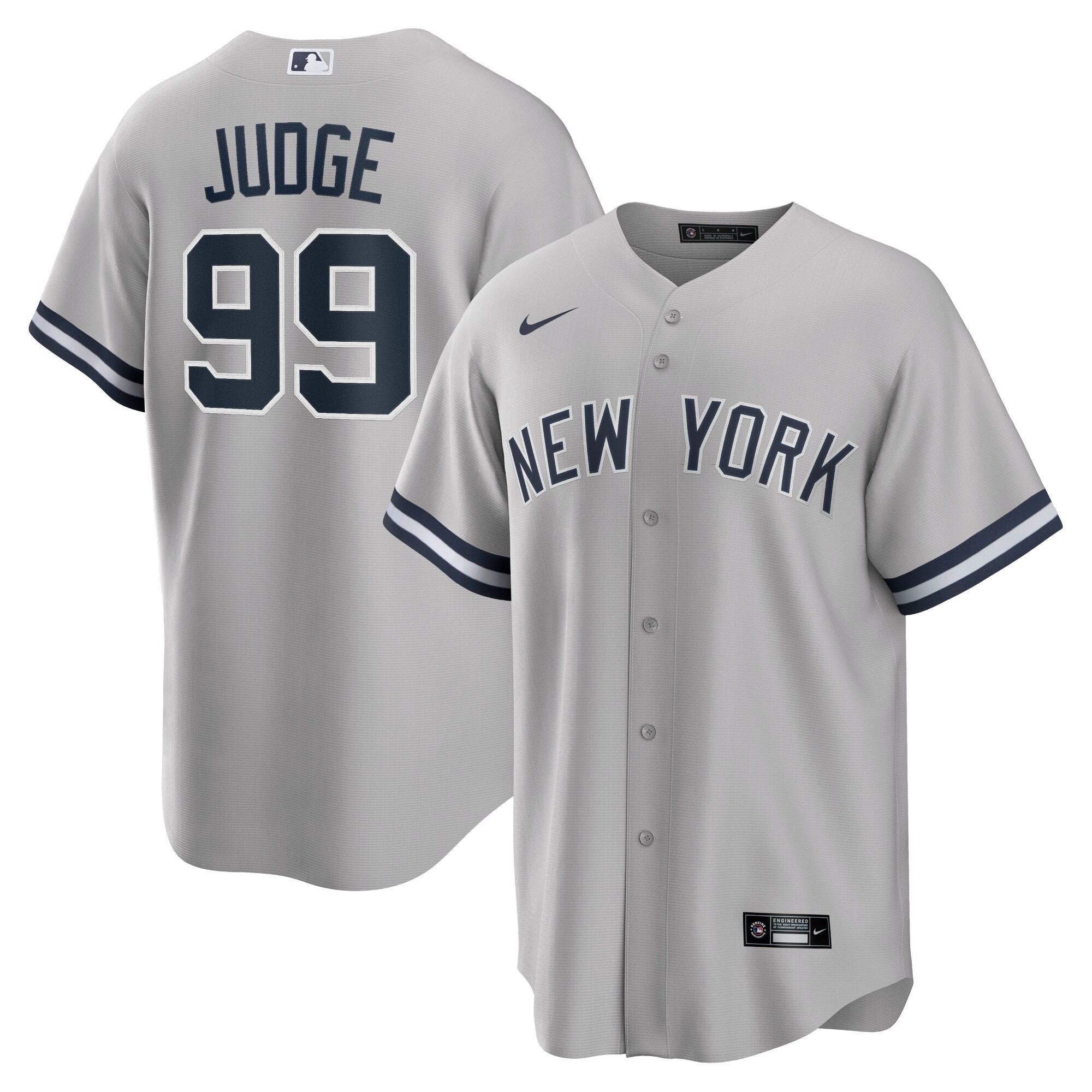 New York Yankees Aaron Judge Gray Big Tall Road Player MLB Jersey Men's