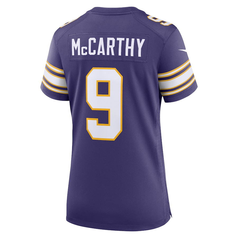 J.J. McCarthy Minnesota Vikings 2nd Alternate 2024 Draft First Round Pick Player Game Purple NFL Jersey Men's