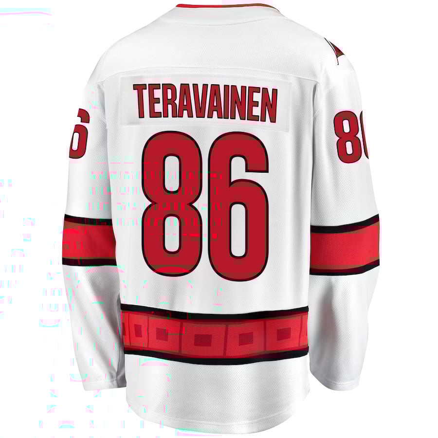 Teuvo Teravainen 86 Carolina Hurricanes Stanley Cup 2023 Playoffs Patch Away Breakaway White NHL Jersey Men's