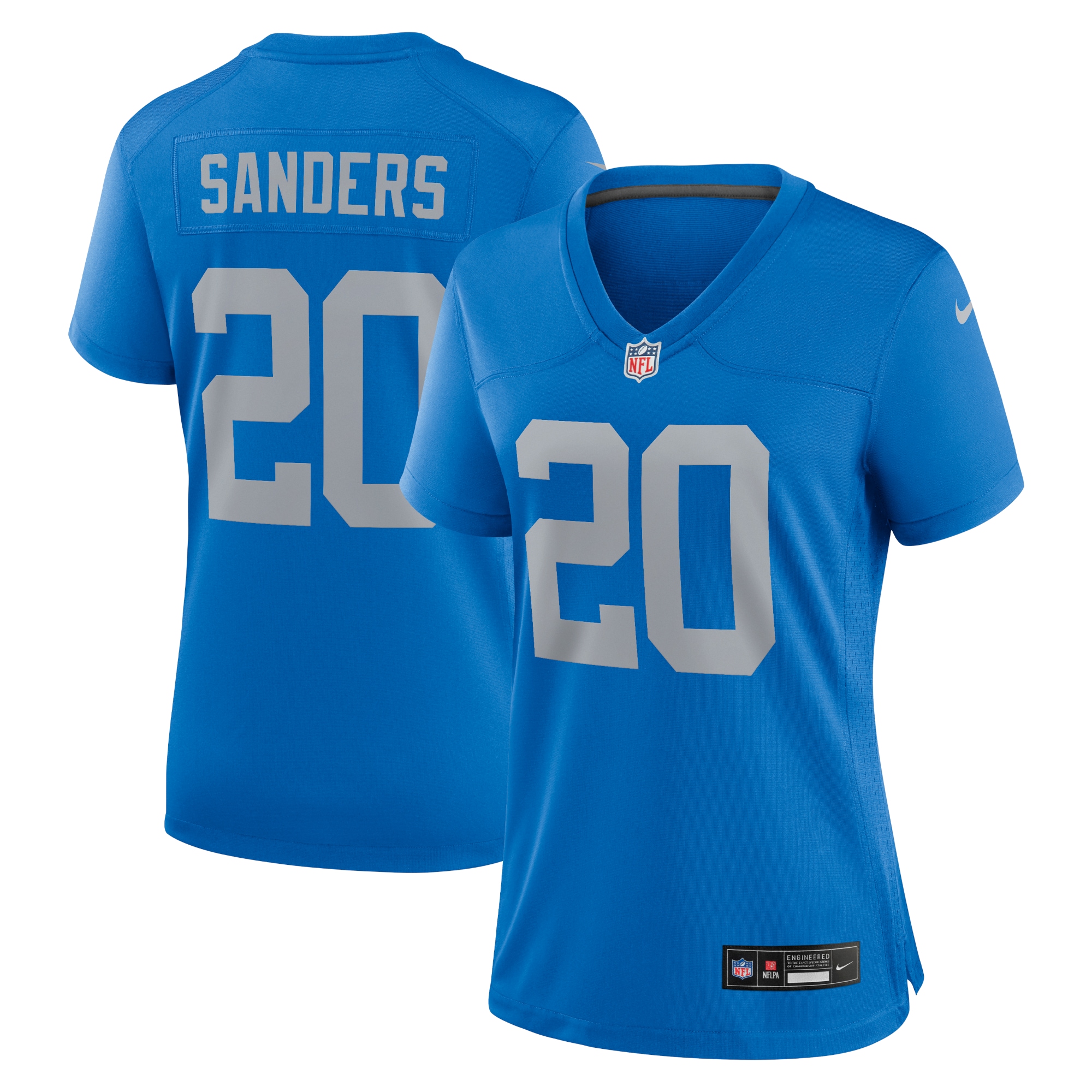 Detroit Lions Barry Sanders Blue Alternate Game NFL Jersey Women's