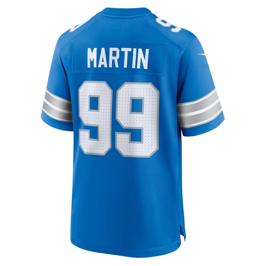 Brodric Martin 99 Detroit Lions Team Game Blue NFL Jersey Men's