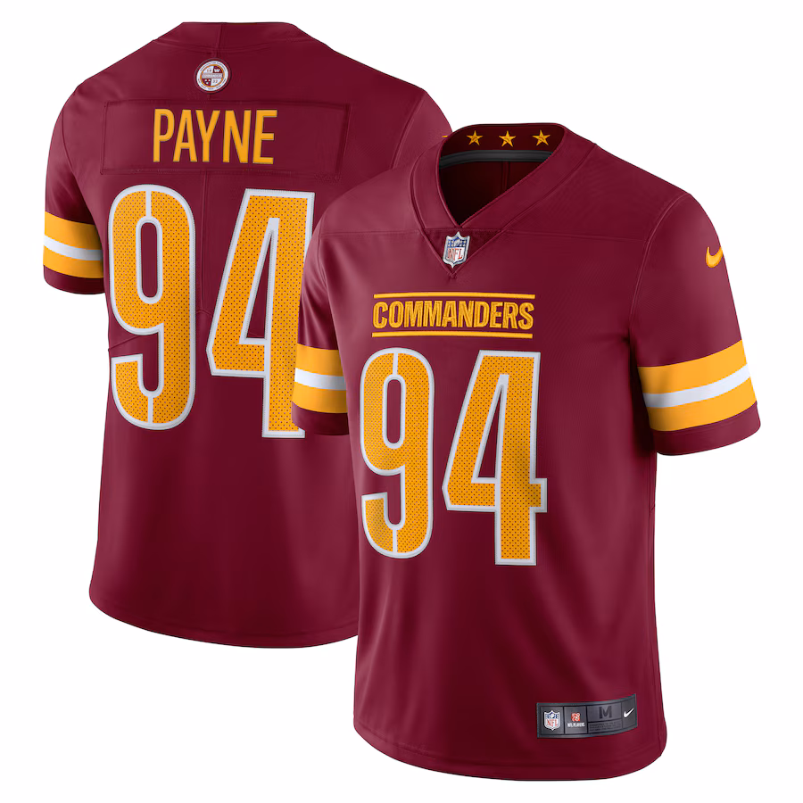 Da'Ron Payne Washington Commanders Nike Game Jersey - Burgundy