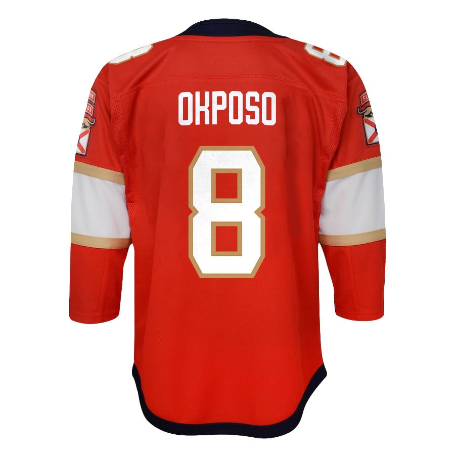 Kyle Okposo 8 Florida Panthers 2024 STANLEY CUP Final Home Breakaway Red NHL Jersey Youth