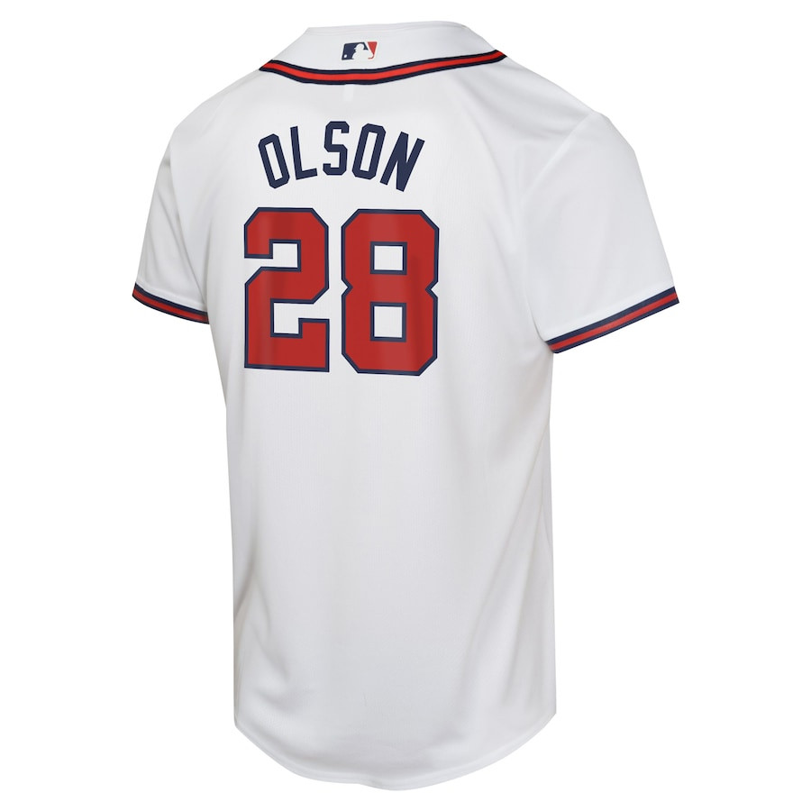 Matt Olson 28 Atlanta Braves Home Game Player White MLB Jersey Youth