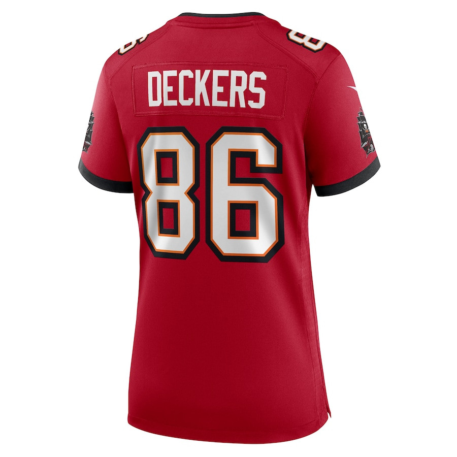 Evan Deckers 86 Tampa Bay Buccaneers Game Red NFL Jersey Women's
