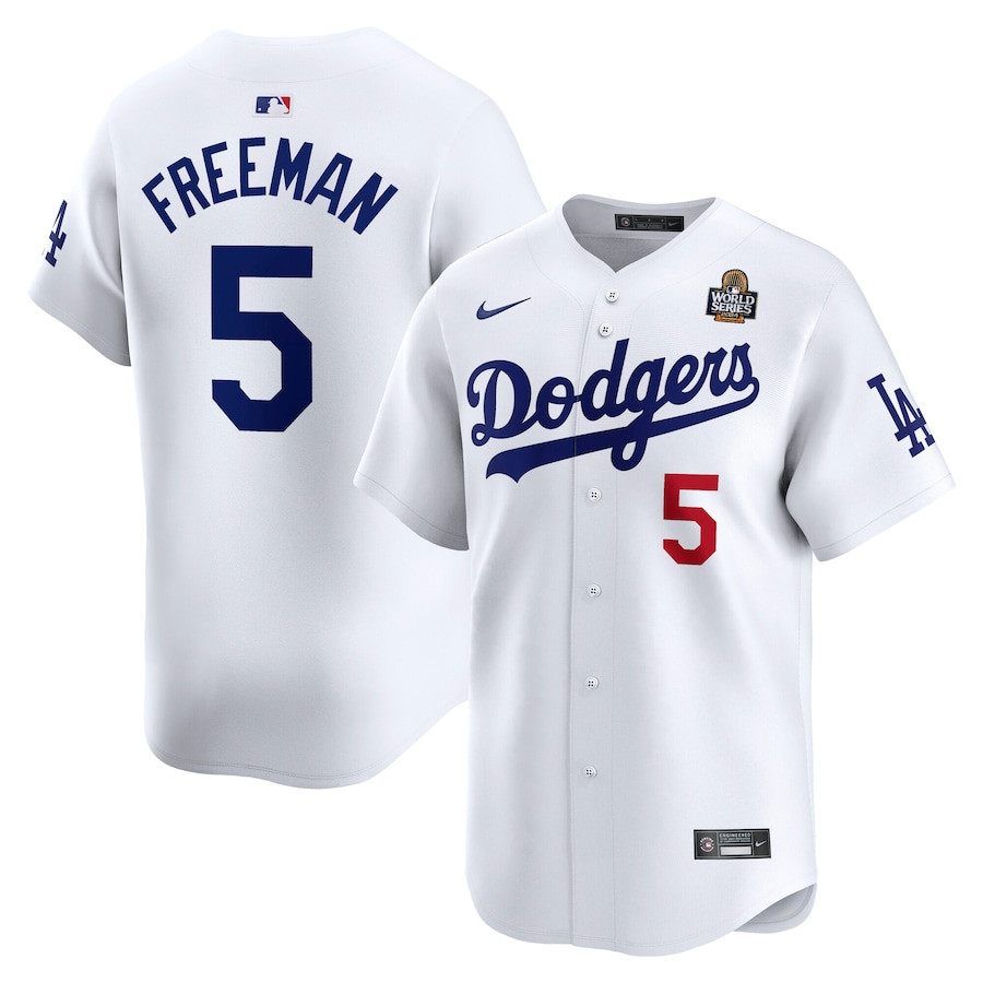 Freddie Freeman 5 Los Angeles Dodgers 2024 World Series Home Limited Player White MLB Jersey Men's