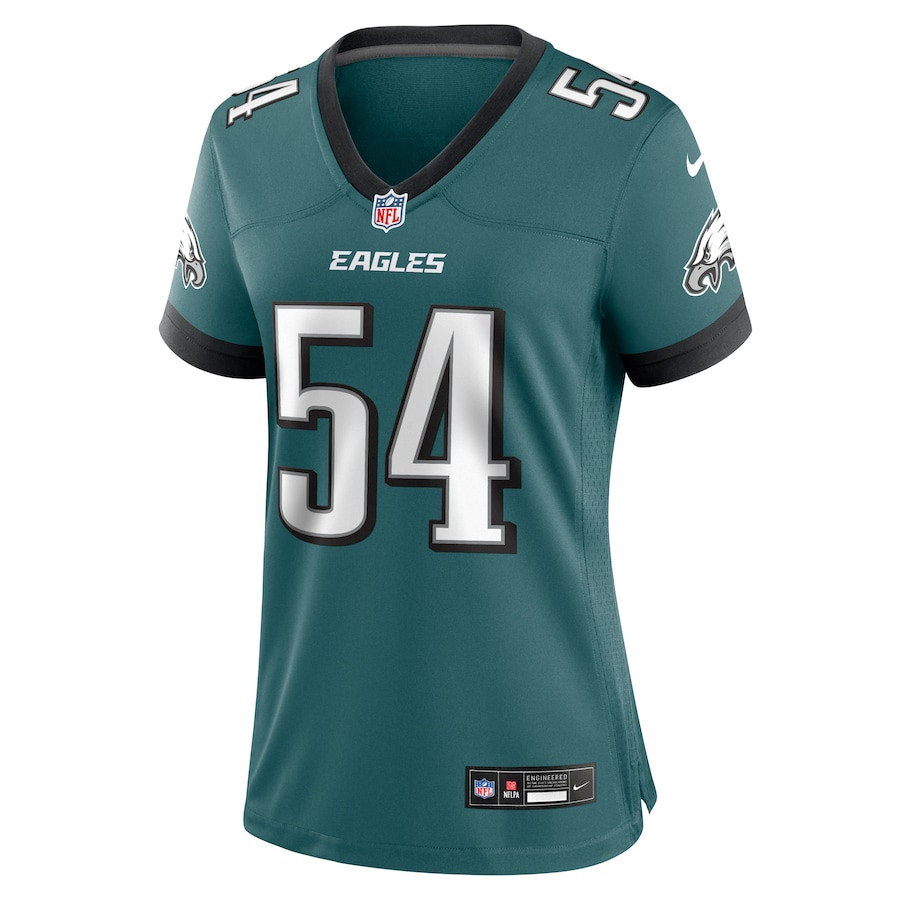 Jeremiah Trotter Jr. 54 Philadelphia Eagles Team Game Midnight Green NFL Jersey Women's
