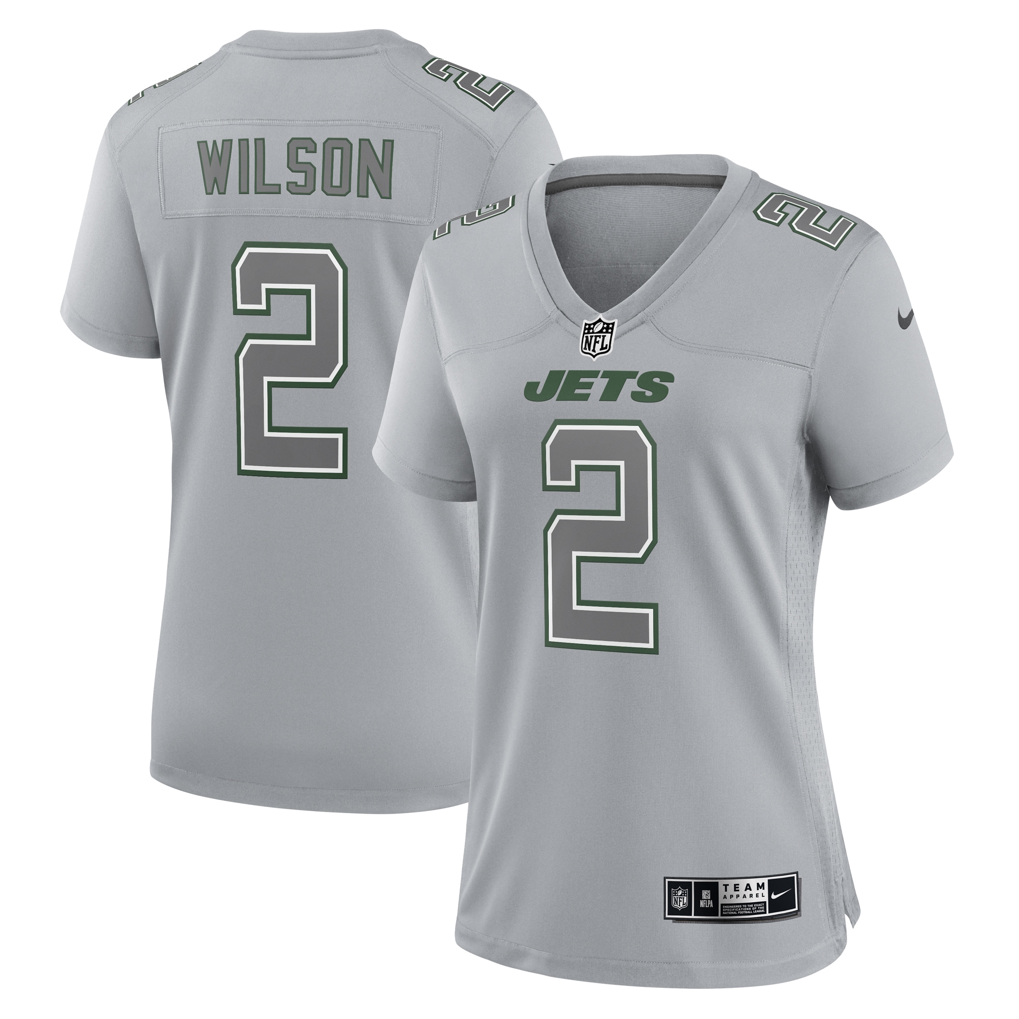 New York Jets Zach Wilson Gray Atmosphere Fashion Game NFL Jersey Women's