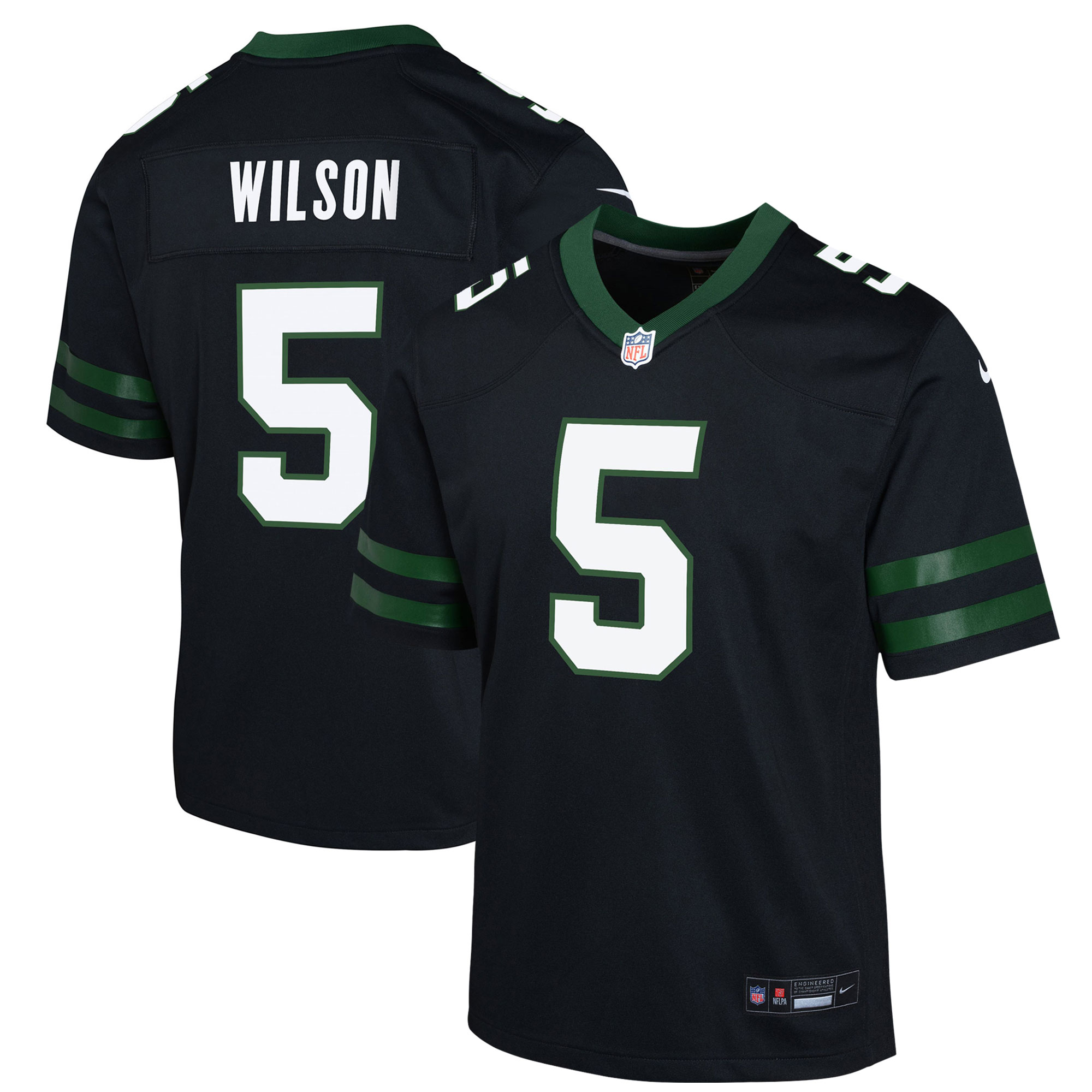 New York Jets Garrett Wilson Legacy Black Alternate Game NFL Jersey Youth