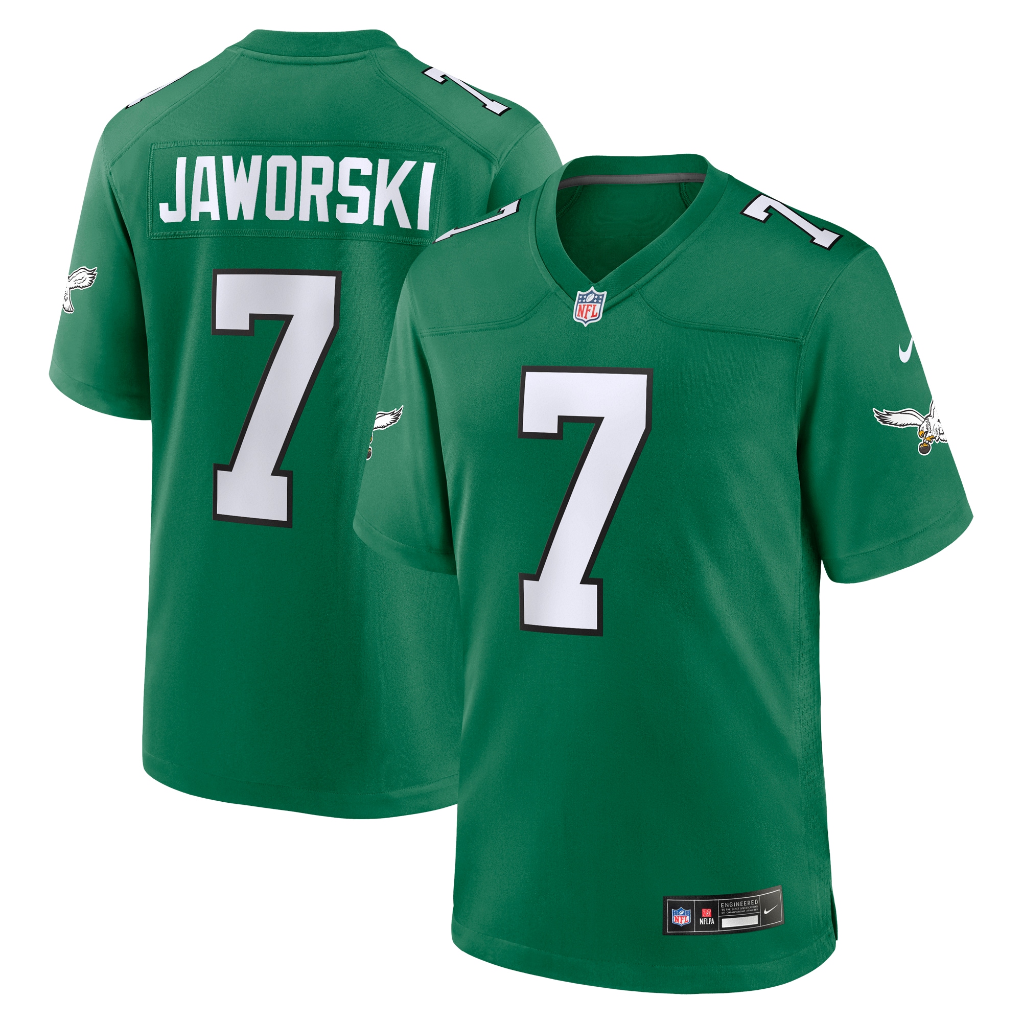 Philadelphia Eagles Ron Jaworski Kelly Green Alternate Game NFL Jersey Men's