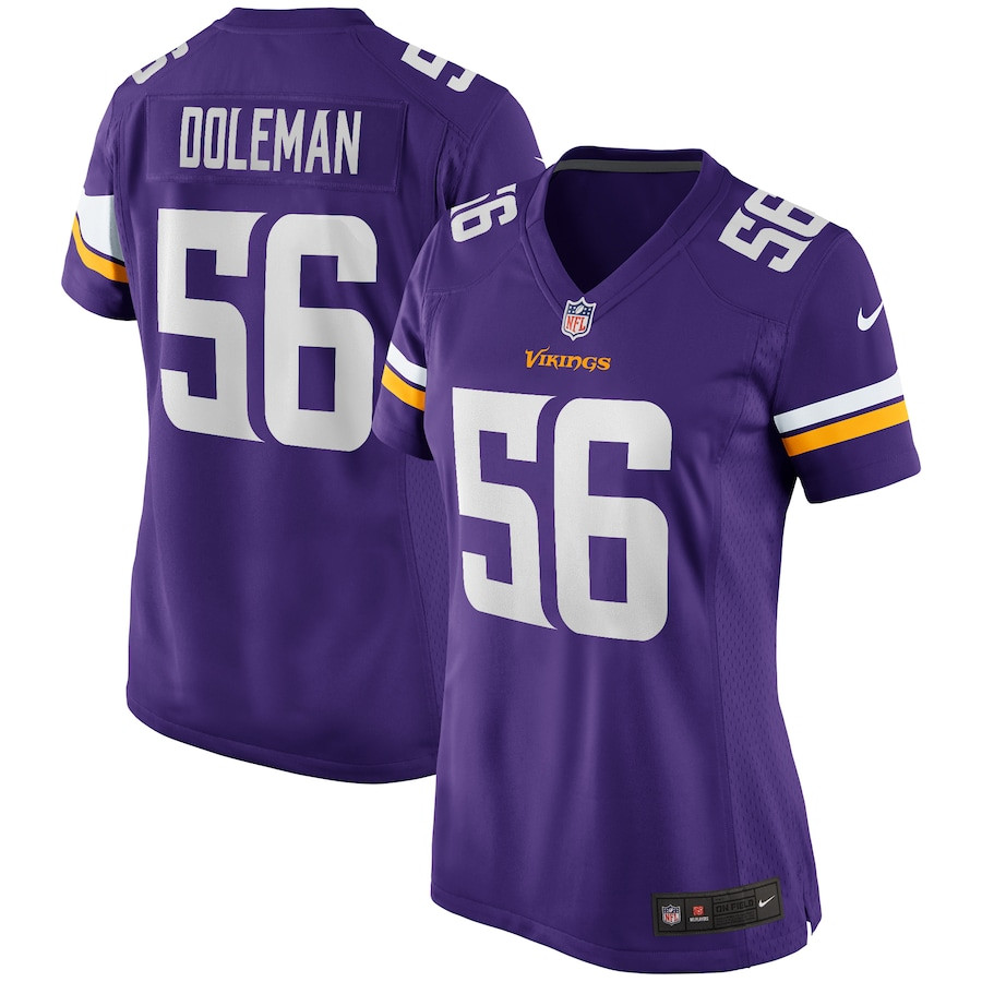 Chris Doleman 56 Minnesota Vikings Game Retired Purple NFL Jersey Women's