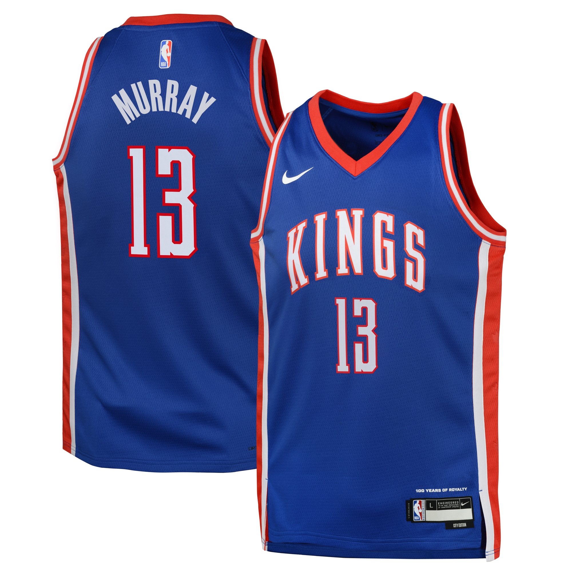 Camiseta City Edition Swingman Sacramento Kings 2024 Azul Keegan Murray Juvenil NBA Jersey Men's