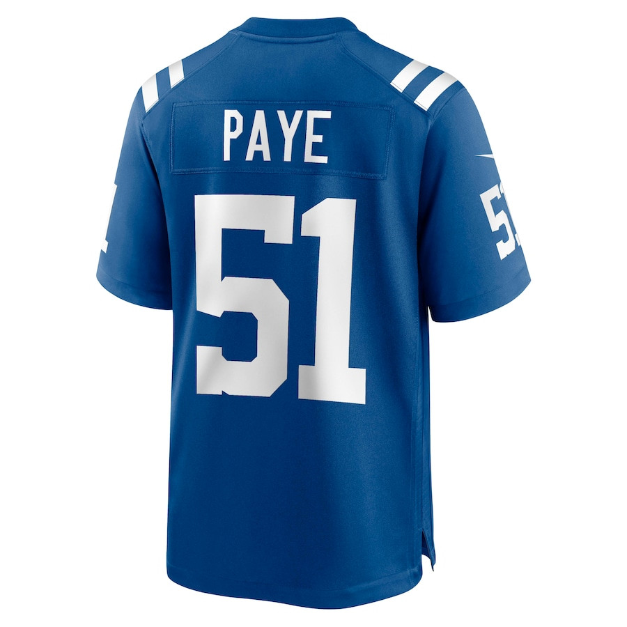 Kwity Paye 51 Indianapolis Colts Game Royal NFL Jersey Men's