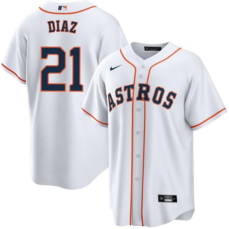 Yainer Diaz 21 Houston Astros Home White MLB Jersey Men's