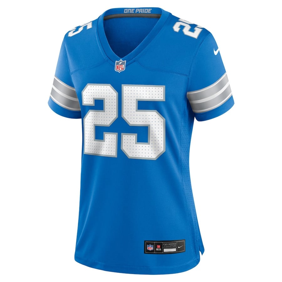 Jamal Adams 25 Detroit Lions Team Game Blue NFL Jersey Women's