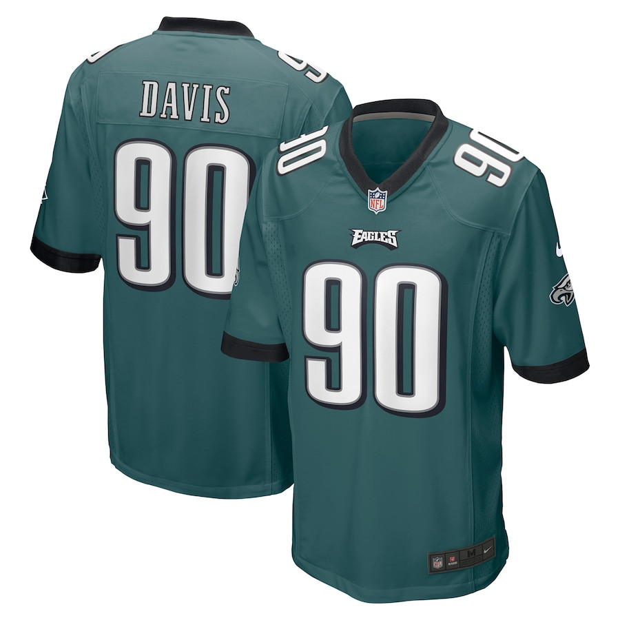 Jordan Davis 90 Philadelphia Eagles Game Green NFL Jersey Men's