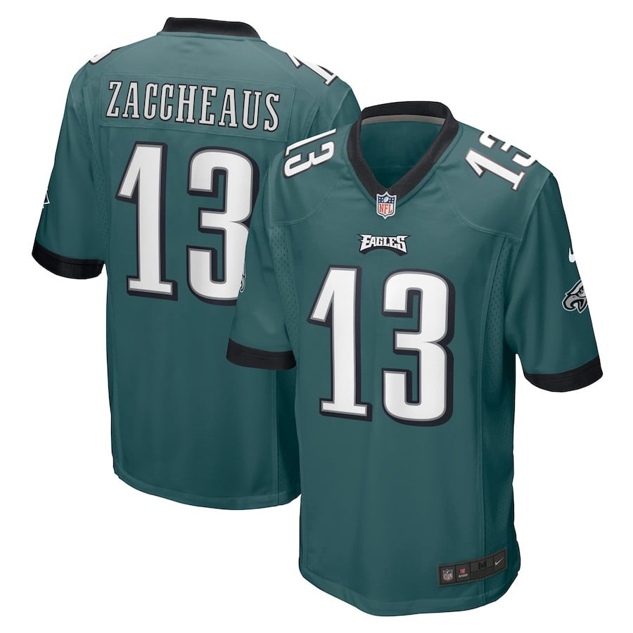 Olamide Zaccheaus 13 Philadelphia Eagles Game Midnight Green NFL Jersey Men's