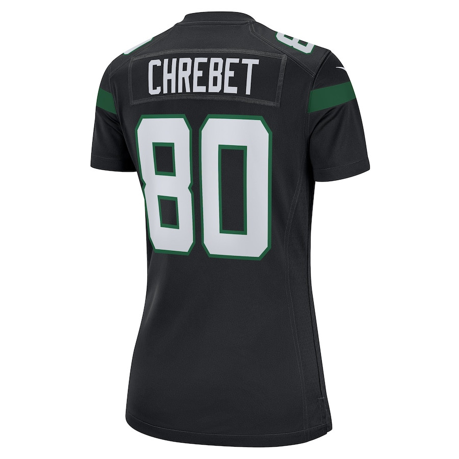 Wayne Chrebet 80 New York Jets Retired Black NFL Jersey Women's