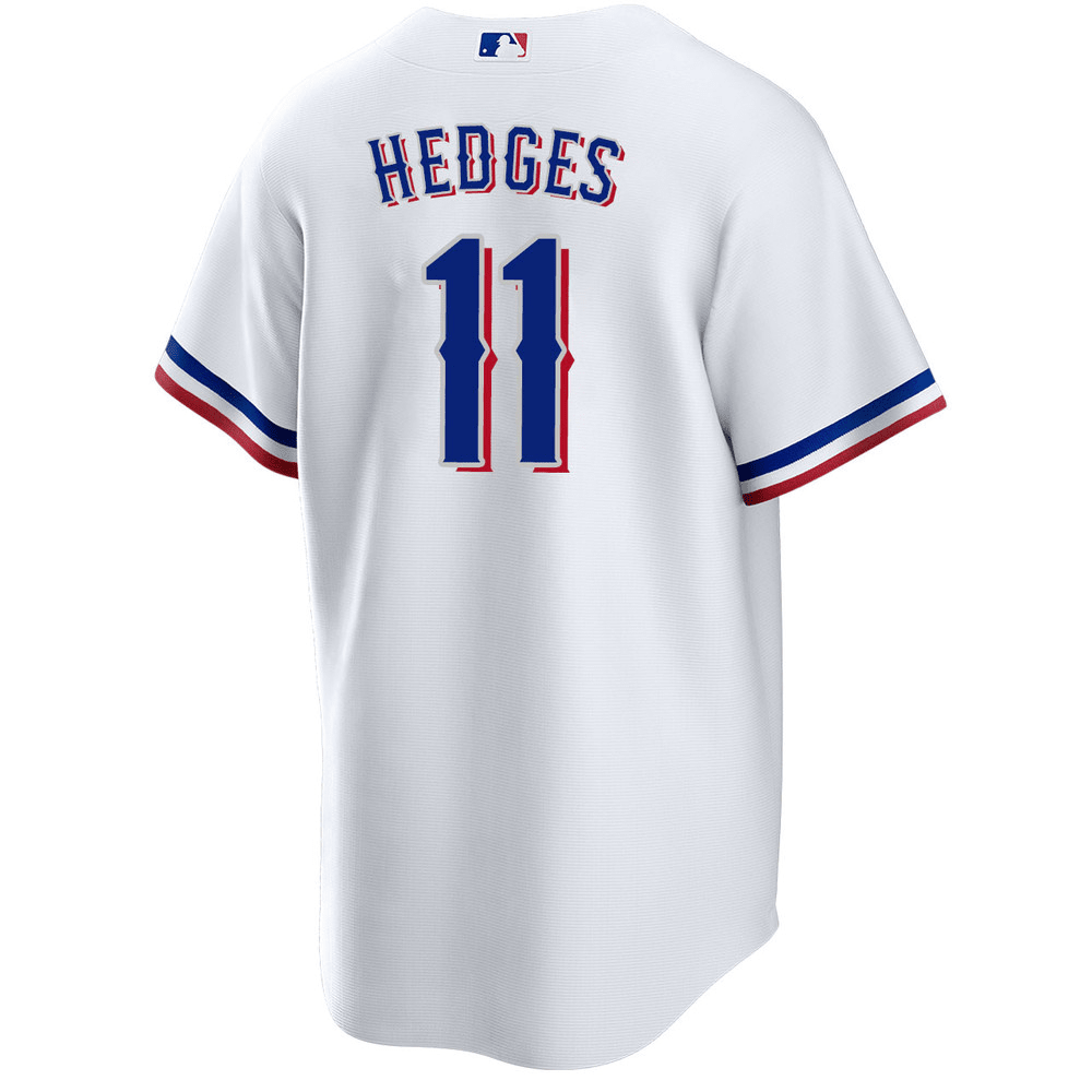 Austin Hedges 11 Texas Rangers 2023 World Series Stitched White MLB Jersey Men's