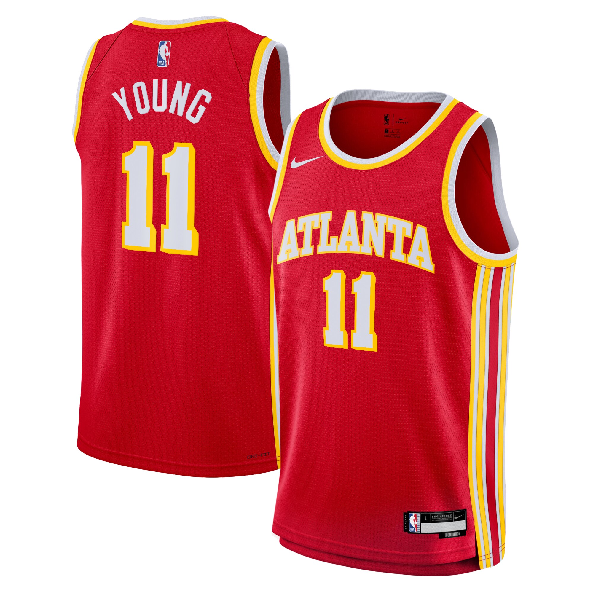 Camiseta Icon Swingman de los Atlanta Hawks Juvenil Trae Young 11 NBA Jersey Men's