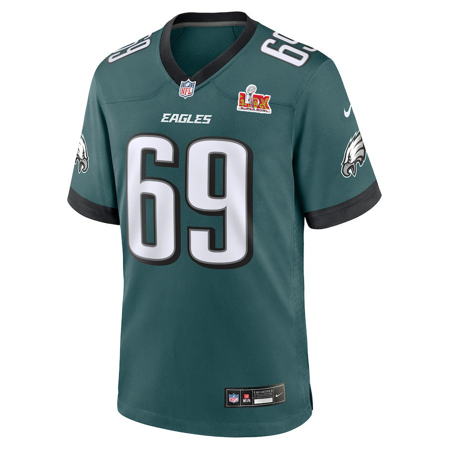 Landon Dickerson #69 Philadelphia Eagles Super Bowl LIX Midnight Green NFL Jersey Men's