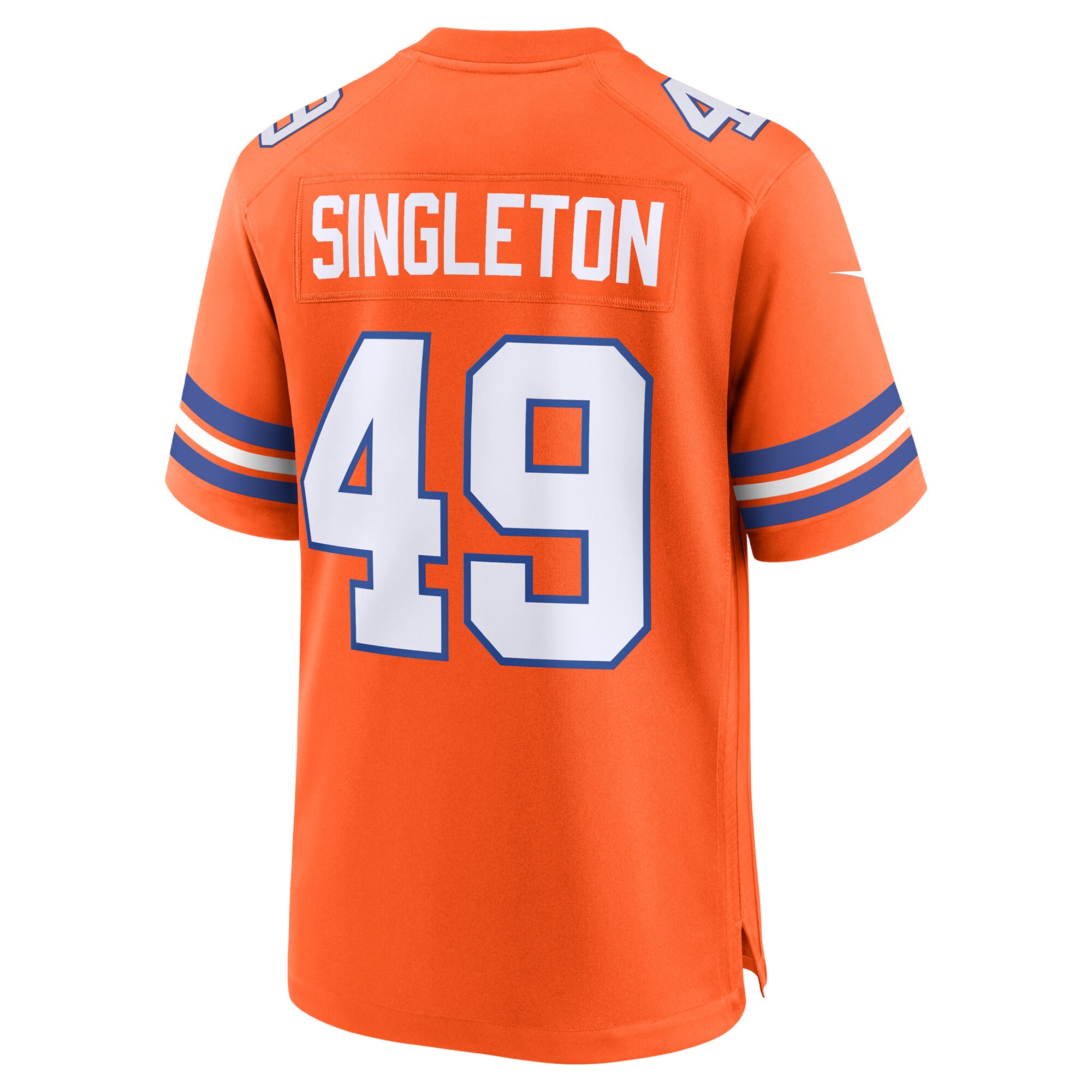 Denver Broncos Alex Singleton Orange Alternate Game NFL Jersey Men's